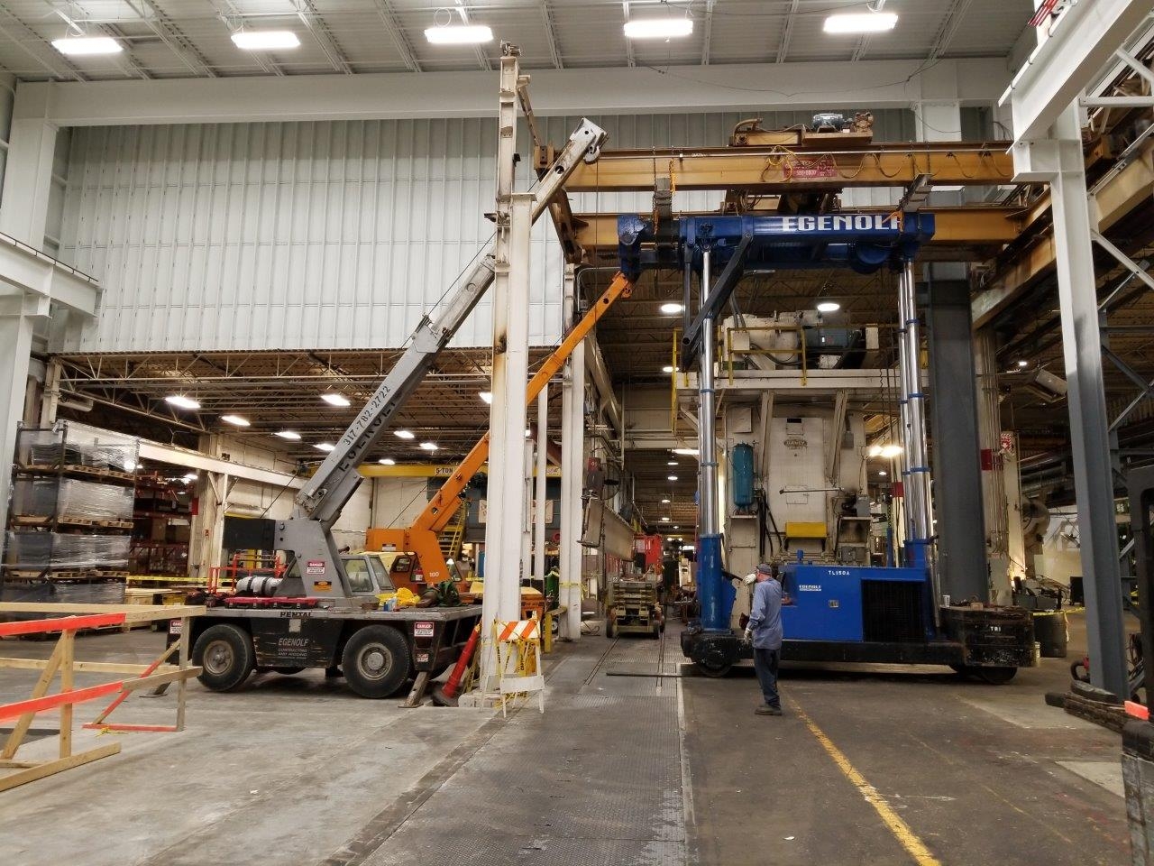 15 Ton Capacity Michigan Overhead Double Girder Bridge Crane and Rails